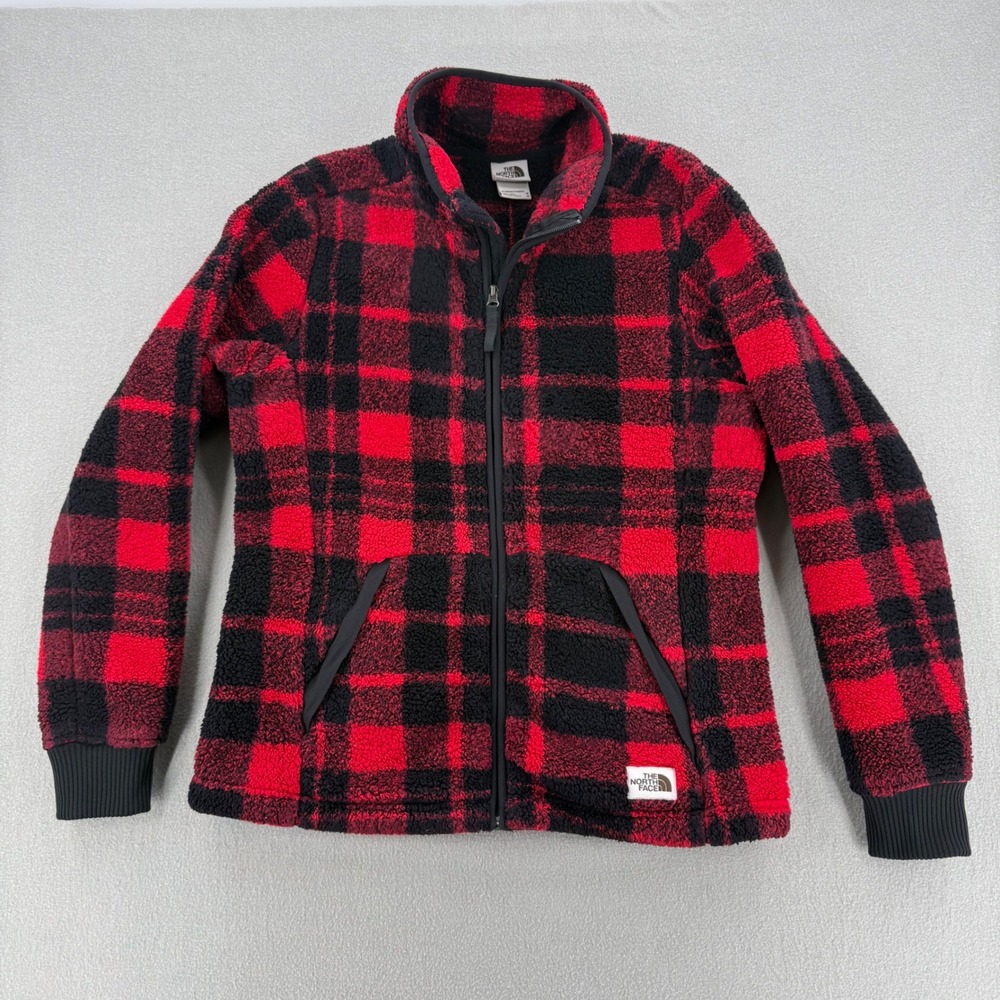 The North Face Buffalo Check Fleece Thick Quality Zip Up Jacket Women Medium
